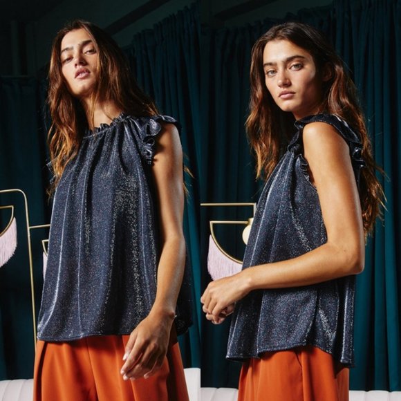 91613 Sleeveless Glitter Blouse - Picture 4 of 6